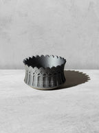 Vesseld.com Black 3D Printed Bowl shaped planter with intricate design