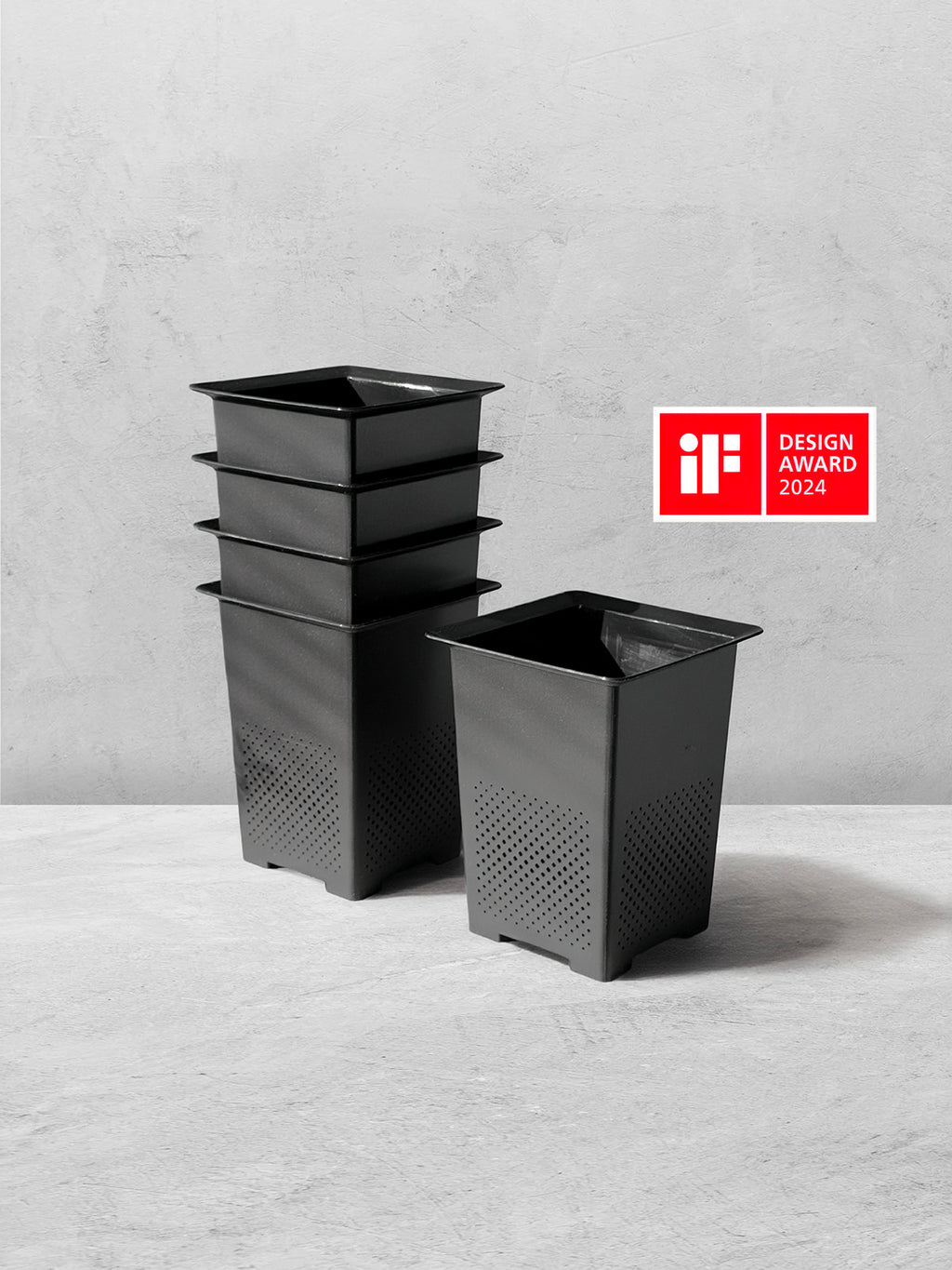 Vesseld Drain Smart Pot T12 Black Perforated Planter