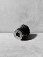 Vesseld.com Bottom of Black Textured 3D Printed Cylindrical Planter
