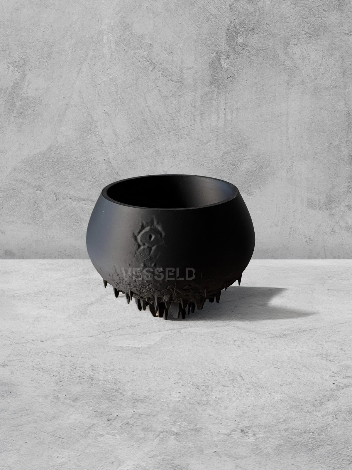 Vesseld.com Black Melty sculptural 3D Printed Planter