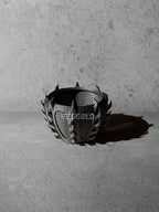 Vesseld.com 3D Printed Short Planter with textured design on a gray surface